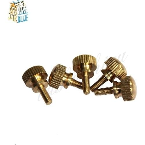 5pcs M5 M6 Brass True Color High Head Diameter 12mm-14mm Hand Screws Copper Screw Bolt Thread Length 8mm-20mm