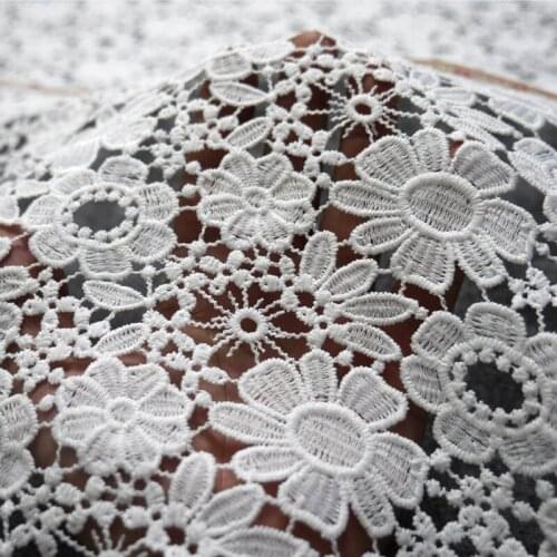 5Yards 2019 Nigerian Wedding Lace Fabrics White African Cord Lace Fabrics High Quality Guipure French Lace Mesh Cotton Material
