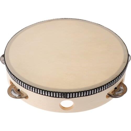 8'' Tambourine Drum Musical Instrument For Wedding Dance Party KTV Concert