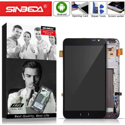 AMOLED 5.3" For SAMSUNG Galaxy Note N7000 i9220 Display LCD Digitizer Touch Screen with Frame For Samsung Note LCD Display N7000