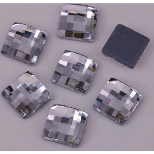 Free Shipping! High Quality 8mm Crystal Clear Square Chessboard Hotfix Rhinestones / Iron On Flat Back Crystal Stones