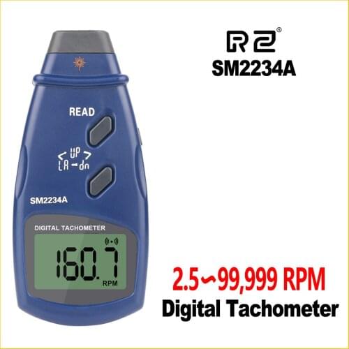 LCD Digital Laser Tachometer Electronic Photo Tachometer Max Min Last Data Memory Speedometer SM2234A