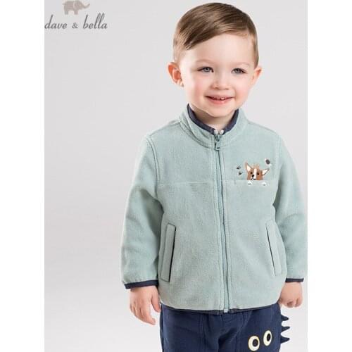 DB12400 dave bella autumn unisex baby solid jacket children fashion outerwear kids coat zipper