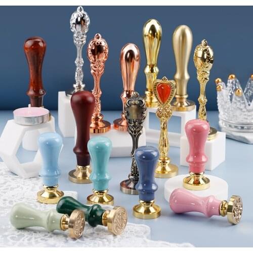 Exquisite Wood/Metal Handle For Wax Seal Stamp Retro Antique Sealing Wax Stamps Handle Wedding Cards Scrapbooking Material Y22