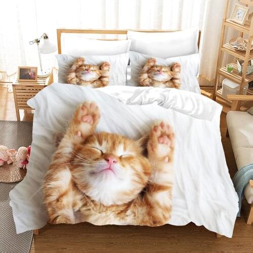 Cats Bedding Set Animal Duvet Cover Sets Comforter Bed Linen Twin Queen King Single Size Dropshipping