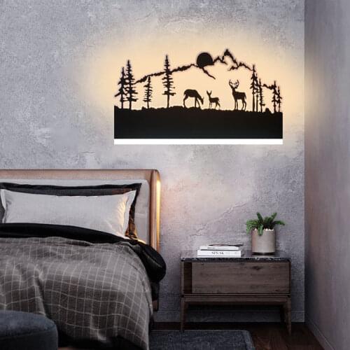 Creative bedside lamp Nordic minimalist staircase aisle lamp childrens room Nordic bedroom living room decorative wall lamp