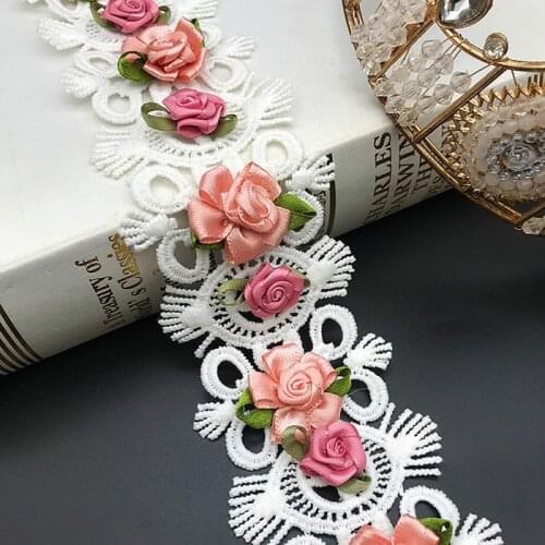 1Yard 6cm Beaded Water Soluble Lace Supplies For Woment Clothing Dress Accessories DIY Sewing Crafts Materials