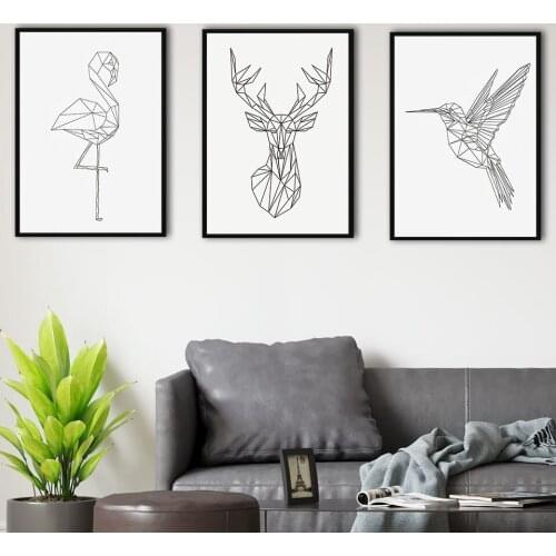 Line Drawing Poster Animals Canvas Painting Flower Abstract Wall Art Print Modern Picture For Living Room On The Wall Home Decor