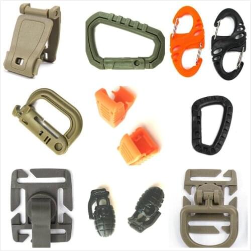 Mini Climbing Carabiner Clip Edc Tool Plastic Hardware Dual Release Buckles Molle Tatical Backpack Belt Bag Part Strap Webbing