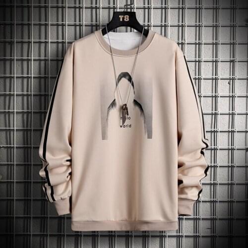 2021 Fall Mens Sports Shirt Side Sleeve Striped Mens Fashion Clothing Top Slim Round Neck Long Sleeve Shirt Mens Pullover