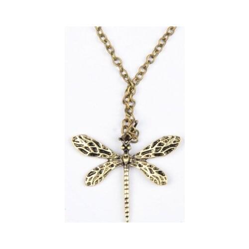 N315 Europe and the United fashion jewelry Bronze dragonfly necklace