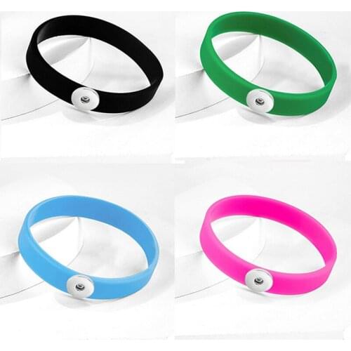 New Fashion 20mm 18mm Snap Button Jewelry DIY Silicone bracelet 5pcs/lot MF 145