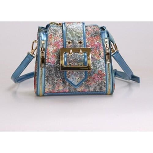 BENVICHED 2021 new summer Mini sequins single shoulder bag joker zipper bucket bag Fashion Crossbody Bags For Women c140