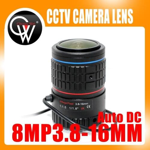 4K Lens 8Megapixel Varifocal CCTV 1/1.8 inch 3.8-16mm CS Mount DC IRIS For CCTV SONY IMX226/178 Box Camera/4K Camera
