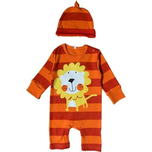 Baby Boys Clothes Little Lion Costume Long Sleeve One-piece Shortalls with Hat 2 Piecese Set Spring Autumn Baby Rompers