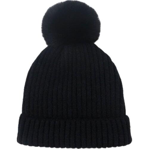 Solid Color Knitted Hat Winter Warm Hat Skullies Cap Beanie Hat for Adult and Kid 106