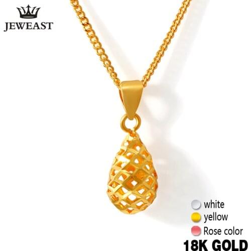 18k Pure Gold Pendant Rose Yellow White Women Genuine Wedding Drops Clavicle Exquisite Jewelry Charms Hot Sale Trendy 100% New