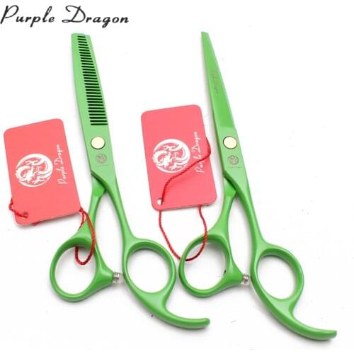 6" Stainless Purple Dragon Green Professional Hair Scissors Straight Shears Thinning Scissors Salon Hairdressing Scissors Z1023