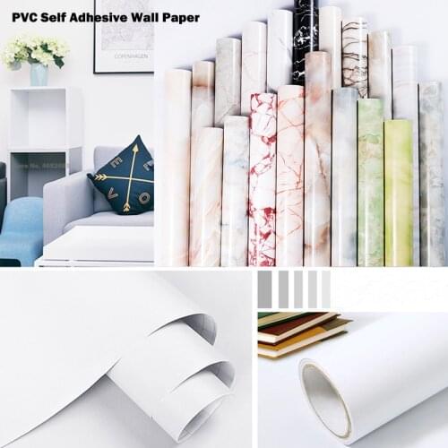 PVC Self Adhesive Wall Paper DIY Decorative Film Furniture Renovation Stickers Kitchen Cabinet Bathroom Waterproof Wallpaper