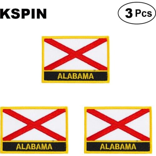 U.S.A Alabama Rectangular Shape Flag patches embroidered flag patches national flag patches for clothing DIY Decoration