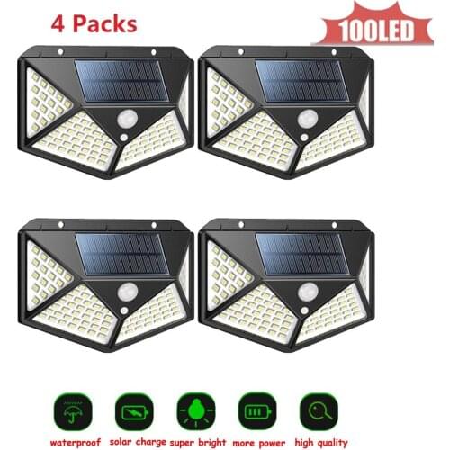 LED Solar lamp PIR Motion Sensor night light Emergency Security Outdoor Garden Street Pathway light Wall Spotlights 3 modes 4 si