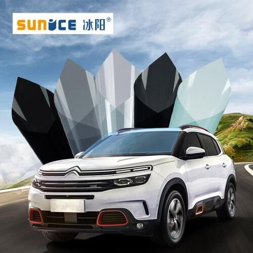 SUNICE 50cmX150cm Car Window Tint Home Tinting Glass Film Black Grey Blue 2ply Nano Ceramic Film Sun Shading Privacy Car Tinting