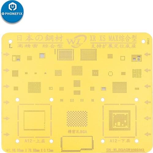WL A8 A9 A10 A11 A12 A13 A14 BGA Reballing Gold Stencil Plant Tin Mesh For iPhone 5/6/6S/6SP/7/7P/8/8P/X/XS/XSMAX/11 /12pro max