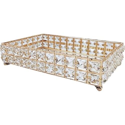 1pcs square tray cake round cupcake decorations wedding crystal mirror plate