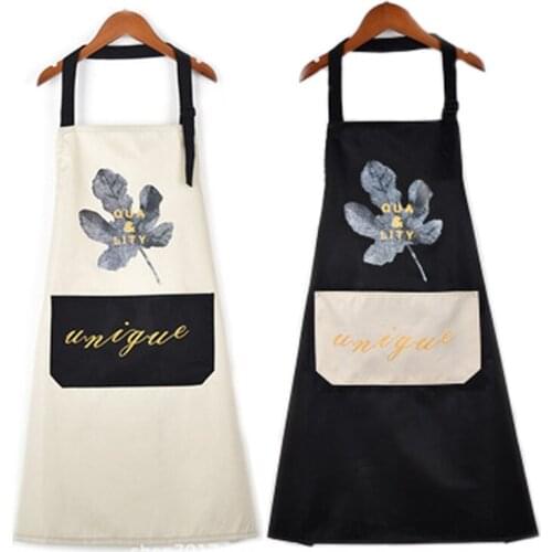 1 Piece of Waterproof Polyester Bib Apron Female Adult Bib Home Cooking Roasting Coffee Shop Cleaning Apron