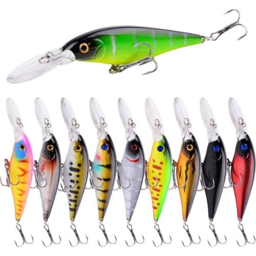 10pcs Floating Minnow Hard Fishing Lures 11cm 11g Wobbler Swimbait Artificial Bait With Treble Hook Crankbaits Bass Tackle