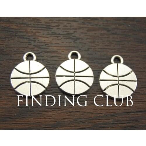 10 pc Silver Color Basketball Charms DIY Metal Bracelet Necklace Jewelry Findings A1094