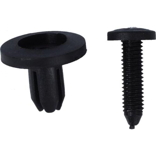 100 Pcs Plastic Push Type Fastener Rivets Fender Clips for 7mm Dia Hole