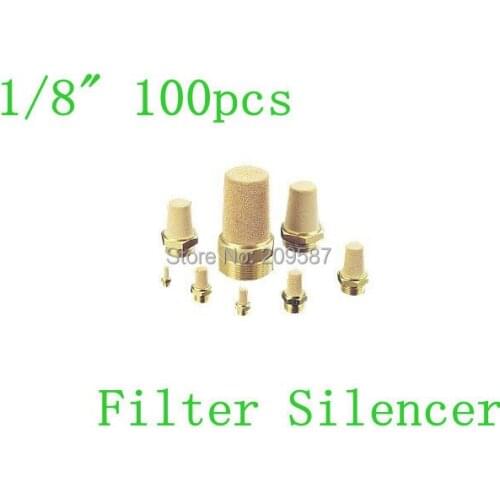 100pcs Pneumatic Filter Silencer Sintered Bronze 1/8" BSPT