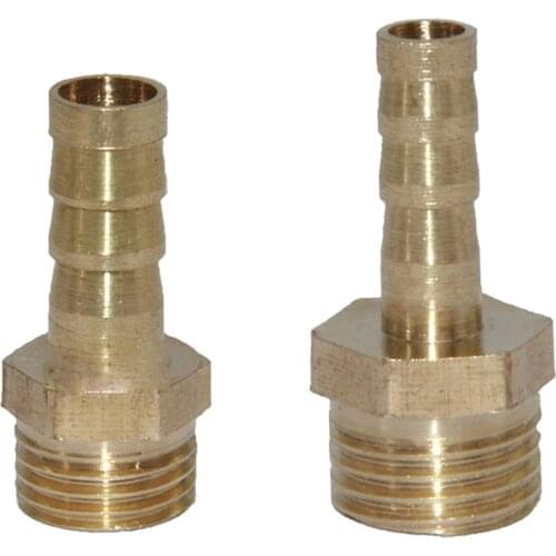 2 Pieces1/4'' 6mm 8mm Male Thread Barbed Hose Pipe Fitting Tail Connector NPT