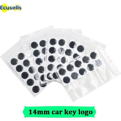 20pcs/50pcs/100pcs 14mm Resin Epoxy Crystal Replacement Logo for KD/VVDI Folding Flip Remote Car Key Shell Sticker(Silica gel)