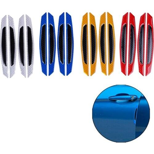 4Pcs Portable Safety Durable Warning Anti-Collision Sticker Protector Convenient Useful Car SUV Body Door Reflective