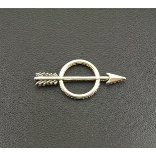 50 pcs 2 Colors Feather Round Circle Arrow Charms Connector Diy Jewelry Findings Accessories 28x13mm