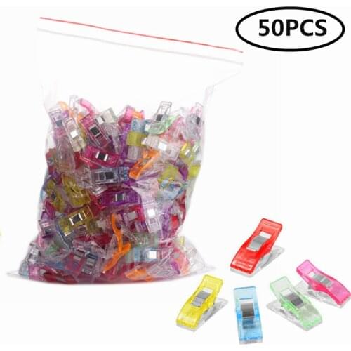 50pcs/lot Tape Bias Maker DIY Job Foot Case Supplies Multicolor Plastic Clip Hemming Sewing Tools Sewing Accessories 7AA8270