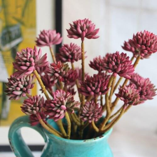 6 heads/3PCS Plastic houseleek,Succulent Plastic,Fake Plant For Home Garden Decor, Ramadan Decoration,diy Greenery Faux Plantas