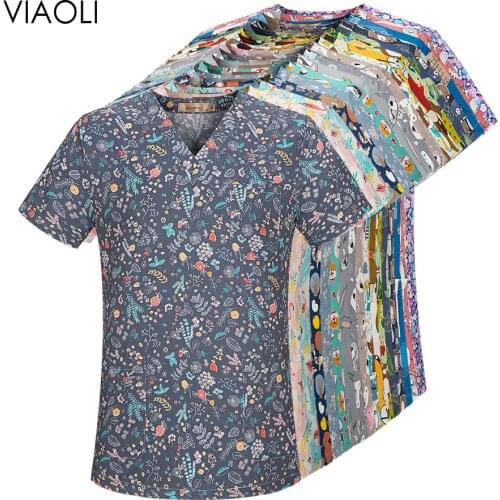 Viaoli new pharmacy pet hospital nurse women scrubs tops dentistry doctor overalls lab coat spa uniform medical surgical uniform