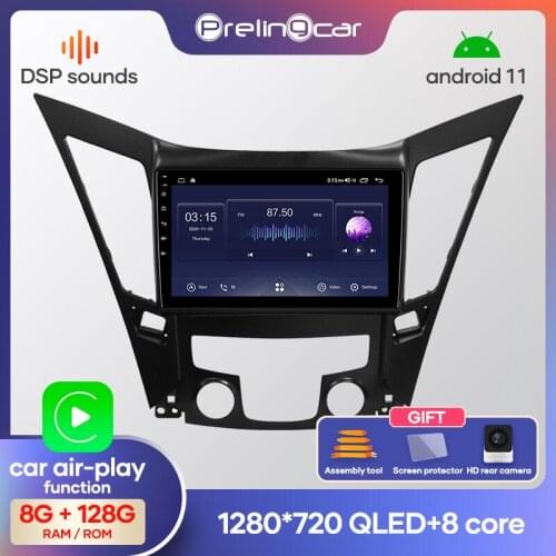 Prelingcar Android 10.0 NO DVD 2 Din Car Radio Multimedia Video Player Navigation GPS For Hyundai Sonata 8 2011-2015 years DSP