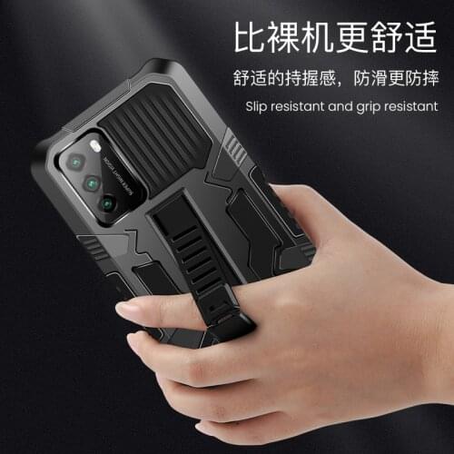 Armor Shockproof Case For Xiaomi POCO F3 F 3 f3 M3 Bumper Protective Cover Poco X3 Pro Stand Holder Fundas Cases Poco X3 NFC