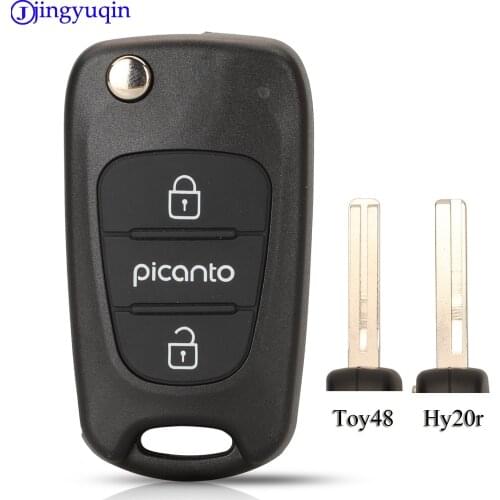 Jingyuqin 10pcs 3 Buttons Smart Remote Car Key Shell Case For Kia Rio 3 Picanto Ceed Cerato Sportage K2 K3 K5 Soul