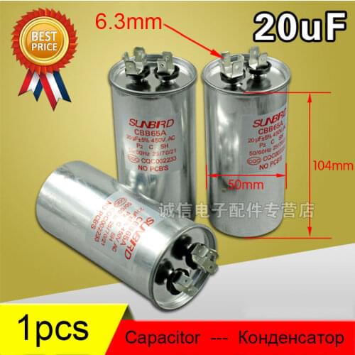 Air Conditioner Parts Round Capacitor 20uF-75uF 450VAC AC Motor Air Conditioner Start Capacitor Anti-explosion 100% New Unused