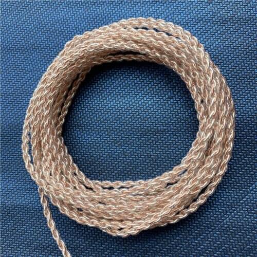 DIYSingle crystal copper earphone cable 7N copper silver wire 100 cores 2 copper 2 silver mixed 100 cores 4 strands of braided