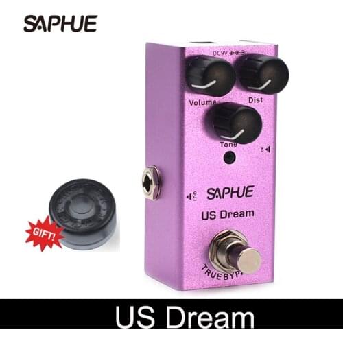 SAPHUE Electric Guitar US Dream Distortion Pedal Volume/Dist/Tone Knob Effect Pedal Mini Single Type DC 9V True Bypass