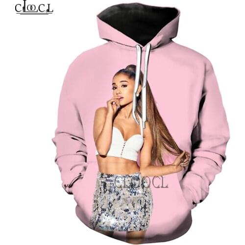 HX Fashion Singer Ariana Grande 3D Print Men Hoodie Casual Long Sleeve Pullover Pattern Hip Hop Tops Tracksuit Drop Shipping