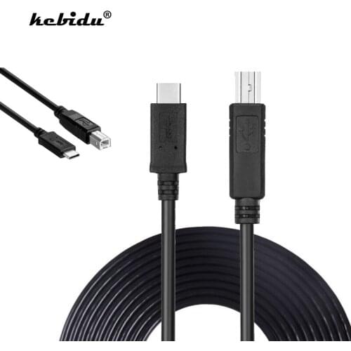 Kebidu 10pcs Type C USB 3.1 to USB 2.0 Type B Male to Male 1M Data Cable Adapter Converter for Laptop Macbook Cellphone