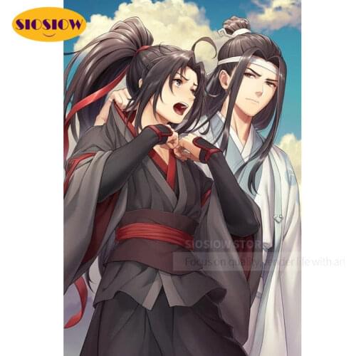 SIOSIOW 5d Diy Diamond Painting Cartoon Mo Dao Zu Shi Figure Poster Diamond Mosaic Embroidery Cross Stitch Home Decor Room Gifts