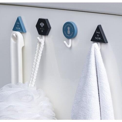 3 Pcs/lot Adhesive Hooks Heavy Duty Wall Hangers Waterproof For Hanging Kitchen Bathroom Accessories